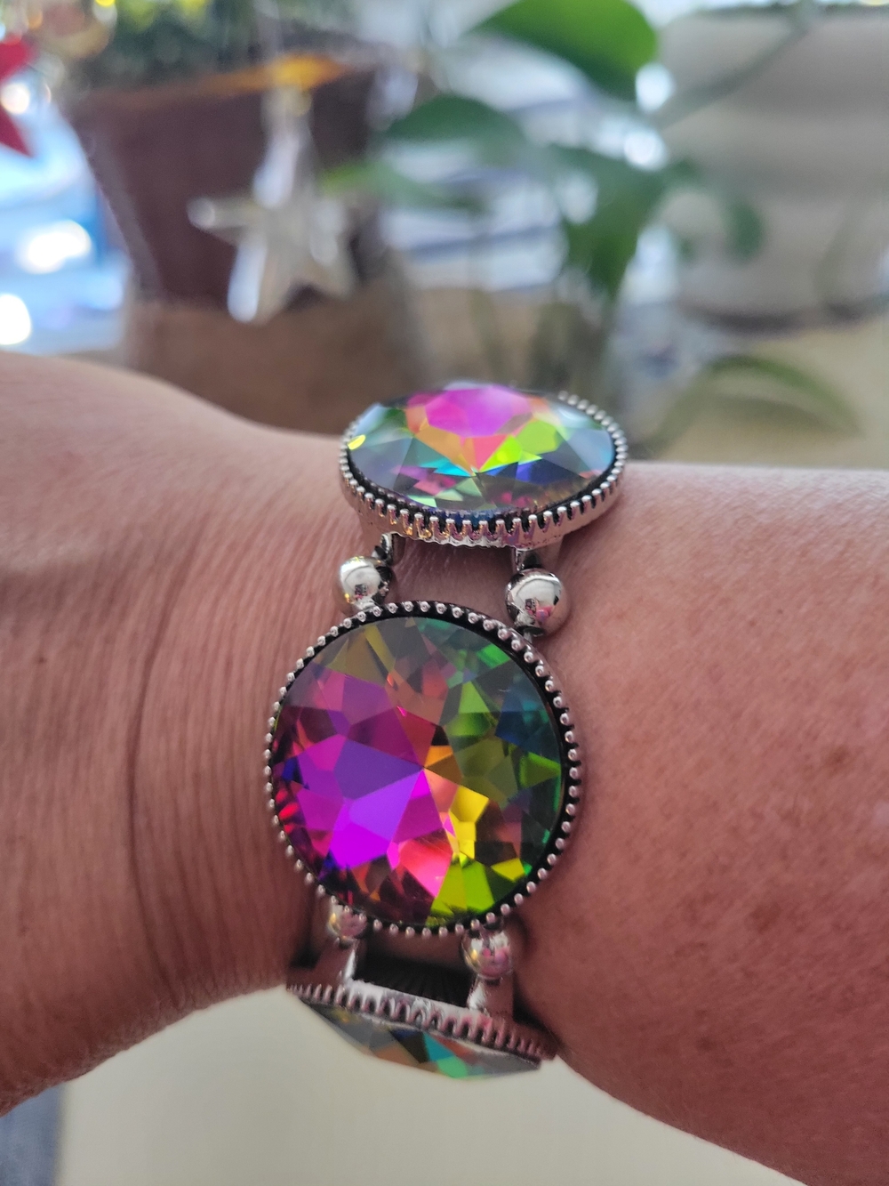 Paparazzi Rainbow Crystal Statement Bracelet - Multicolor - Picture 2 of 3